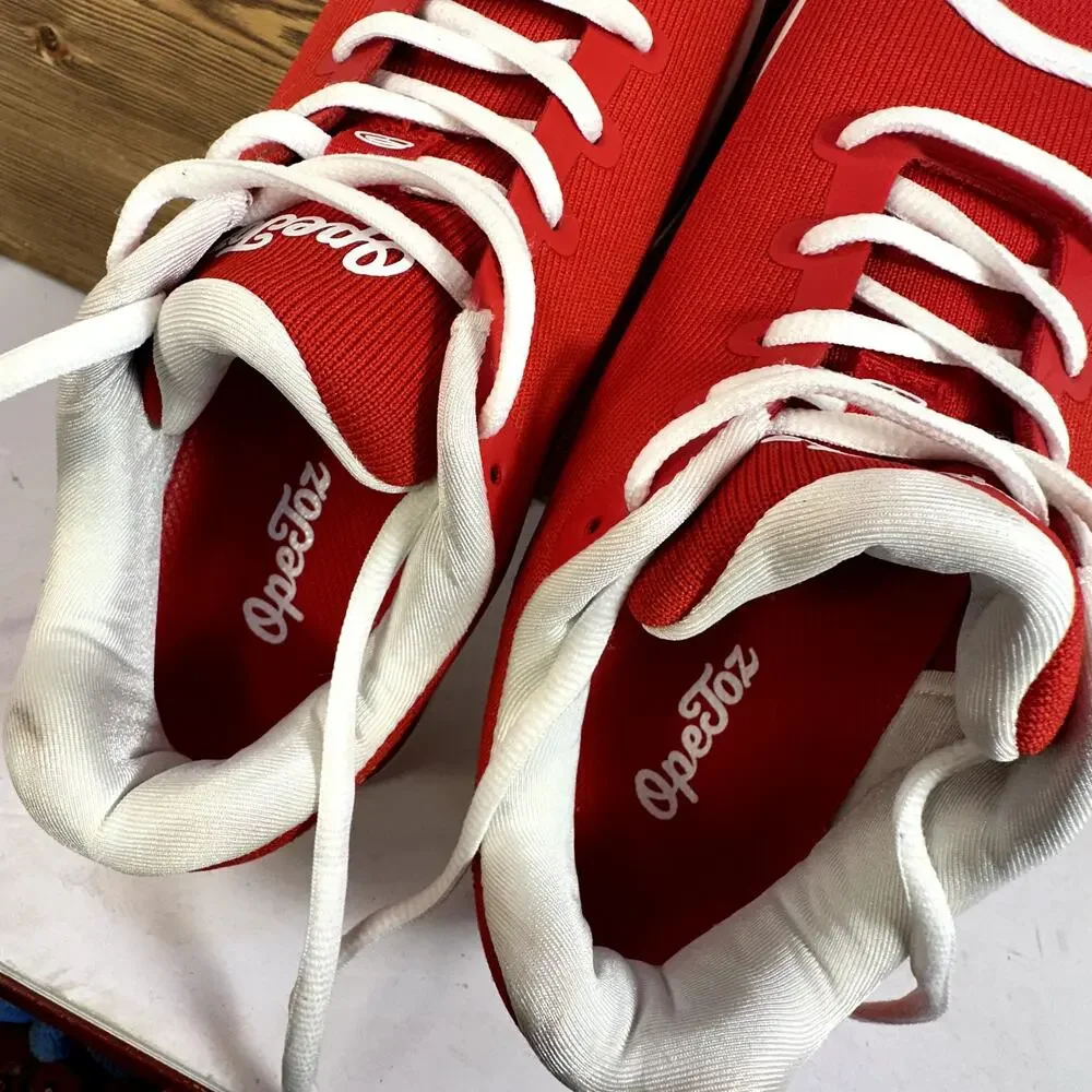 Ope Toz Open Toe‎ Sneaker Red Womens SZ 8.5 Athleisure Streetwear Y2K Sporty